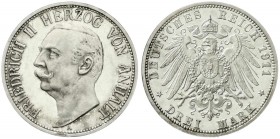 Reichssilbermünzen J. 19-178, Anhalt, Friedrich II., 1904-1918
3 Mark 1911 A. Polierte Platte, feine Patina, nur min. berührt