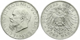 Reichssilbermünzen J. 19-178, Bayern, Ludwig III., 1913-1918
5 Mark 1914 D. fast Stempelglanz