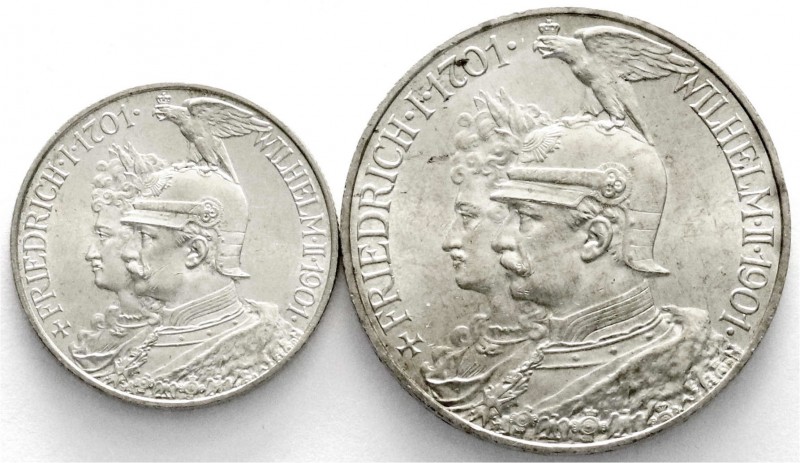 Reichssilbermünzen J. 19-178, Preußen, Wilhelm II., 1888-1918
2 und 5 Mark 1901....