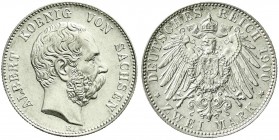 Reichssilbermünzen J. 19-178, Sachsen, Albert, 1873-1902
2 Mark 1900 E. vorzüglich/Stempelglanz