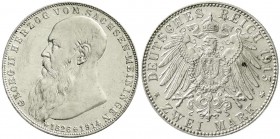 Reichssilbermünzen J. 19-178, Sachsen-Meiningen, Georg II., 1866-1914
2 Mark 1915. Auf seinen Tod. gutes vorzüglich