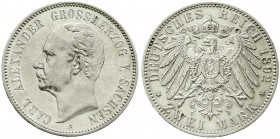 Reichssilbermünzen J. 19-178, Sachsen-Weimar-Eisenach, Carl Alexander, 1853-1901
2 Mark 1892 A. vorzüglich, kl. Kratzer