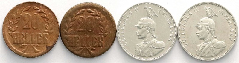 Kolonien und Nebengebiete, Deutsch Ostafrika
4 Münzen: Rupie 1907 J, 1910 J, 2 X...