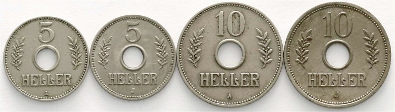 Kolonien und Nebengebiete, Deutsch Ostafrika
4 X Lochgeld. 5 Heller 1913 A und 1...