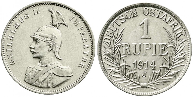 Kolonien und Nebengebiete, Deutsch Ostafrika
Rupie 1914 J. vorzüglich/Stempelgla...