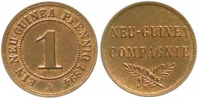 Kolonien und Nebengebiete, Deutsch-Neuguinea, Neuguinea Compagnie
1 Neu-Guinea Pfennig 1894 A. vorzüglich/Stempelglanz