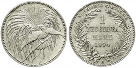 Kolonien und Nebengebiete, Deutsch-Neuguinea, Neuguinea Compagnie
1 Neuguinea-Mark 1894 A, Paradiesvogel. gutes vorzüglich