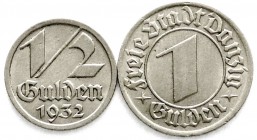 Kolonien und Nebengebiete, Danzig, Freie Stadt
2 Stück: 1/2 und 1 Gulden 1932. beide vorzüglich