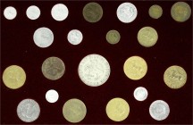Kolonien und Nebengebiete, Provinz Westfalen
22 Münzen von 50 Pf. bis 1 Billion Mark 1921 bis 1923 im schöner, selbstgestalteter Holzschatulle mit vor...