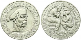 Notmünzen/Wertmarken, Bielefeld
Silberabschlag der Notgoldmark 1923. 14,27 g. Mit Feingehaltspunze 800 (kopfstehend). vorzüglich/Stempelglanz, am Rand...