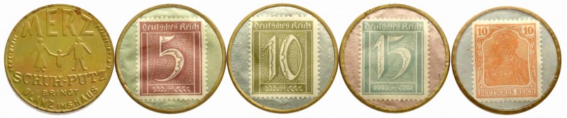 Notmünzen/Wertmarken, Frankfurt a/M
Briefmarkenkapselgeld: 5 verschiedene Eisenh...