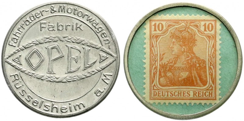 Notmünzen/Wertmarken, Rüsselsheim, Adam Opel
Briefmarkenkapselgeld Fahrräder-& M...
