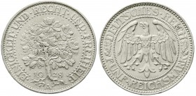 Weimarer Republik, Kursmünzen, 5 Reichsmark Eichbaum Silber 1927-1933
1928 A. vorzüglich