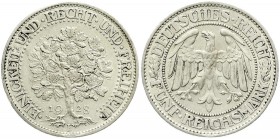 Weimarer Republik, Kursmünzen, 5 Reichsmark Eichbaum Silber 1927-1933
1928 F. vorzüglich
