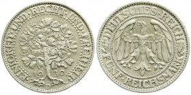 Weimarer Republik, Kursmünzen, 5 Reichsmark Eichbaum Silber 1927-1933
1930 D. sehr schön/vorzüglich