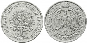 Weimarer Republik, Kursmünzen, 5 Reichsmark Eichbaum Silber 1927-1933
1932 E. vorzüglich, kl. Kratzer