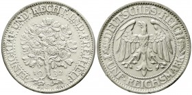 Weimarer Republik, Kursmünzen, 5 Reichsmark Eichbaum Silber 1927-1933
1932 F. vorzüglich, winz. Randfehler