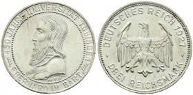 Weimarer Republik, Gedenkmünzen, 3 Reichsmark Tübingen
1927 F. vorzüglich/Stempelglanz