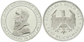 Weimarer Republik, Gedenkmünzen, 5 Reichsmark Tübingen
1927 F. Polierte Platte, Kratzer und etwas berieben