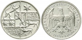 Weimarer Republik, Gedenkmünzen, 3 Reichsmark Marburg
1927 A. fast Stempelglanz, Prachtexemplar