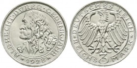 Weimarer Republik, Gedenkmünzen, 3 Reichsmark Dürer
1928 D. Stempelglanz