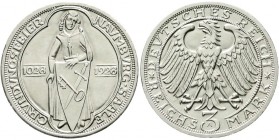 Weimarer Republik, Gedenkmünzen, 3 Reichsmark Naumburg/Saale
1928 A. fast Stempelglanz