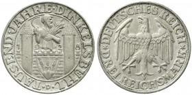 Weimarer Republik, Gedenkmünzen, 3 Reichsmark Dinkelsbühl
1928 D vorzüglich, kl. Kratzer