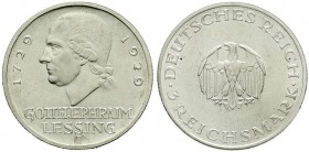Weimarer Republik, Gedenkmünzen, 3 Reichsmark Lessing
1929 F. vorzüglich/Stempelglanz