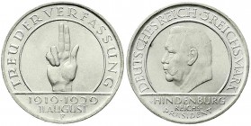 Weimarer Republik, Gedenkmünzen, 3 Reichsmark Schwurhand
1929 F. fast Stempelglanz, Prachtexemplar