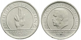Weimarer Republik, Gedenkmünzen, 5 Reichsmark Schwurhand
1929 A. gutes vorzüglich, kl. Randfehler