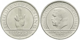 Weimarer Republik, Gedenkmünzen, 5 Reichsmark Schwurhand
1929 D. prägefrisch/fast Stempelglanz