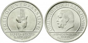 Weimarer Republik, Gedenkmünzen, 5 Reichsmark Schwurhand
1929 F. fast Stempelglanz