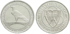 Weimarer Republik, Gedenkmünzen, 3 Reichsmark Rheinstrom
1930 A. prägefrisch/fast Stempelglanz