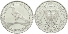 Weimarer Republik, Gedenkmünzen, 3 Reichsmark Rheinstrom
1930 G. vorzüglich/Stempelglanz, kl. Kratzer