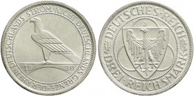 Weimarer Republik, Gedenkmünzen, 3 Reichsmark Rheinstrom
1930 J. vorzüglich/Stempelglanz