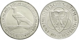 Weimarer Republik, Gedenkmünzen, 5 Reichsmark Rheinstrom
1930 F. fast Stempelglanz, selten in dieser Erhaltung