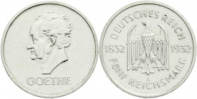 Weimarer Republik, Gedenkmünzen, 5 Reichsmark Goethe
1932 A. vorzüglich, etwas berieben
