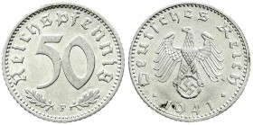 Drittes Reich, Klein/- und Kursmünzen, 50 Reichspfennig, Aluminium 1939-1944
1941 F. fast Stempelglanz