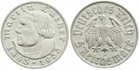 Drittes Reich, Gedenkmünzen, 5 Reichsmark Luther, 1933-1934
1933 D. fast Stempelglanz, Prachtexemplar