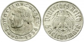 Drittes Reich, Gedenkmünzen, 5 Reichsmark Luther, 1933-1934
1933 F. vorzüglich/Stempelglanz