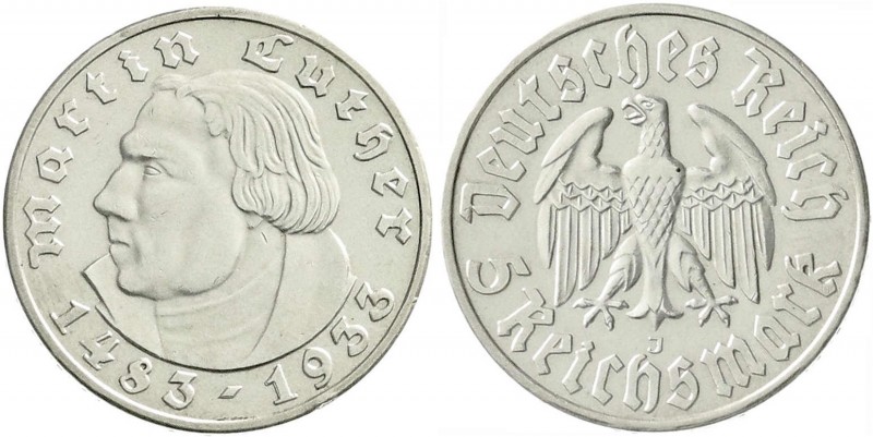 Drittes Reich, Gedenkmünzen, 5 Reichsmark Luther, 1933-1934
1933 J. gutes vorzüg...