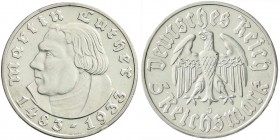 Drittes Reich, Gedenkmünzen, 5 Reichsmark Luther, 1933-1934
1933 J. gutes vorzüglich