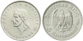 Drittes Reich, Gedenkmünzen, 5 Reichsmark Schiller 1934
1934 F. prägefrisch/fast Stempelglanz