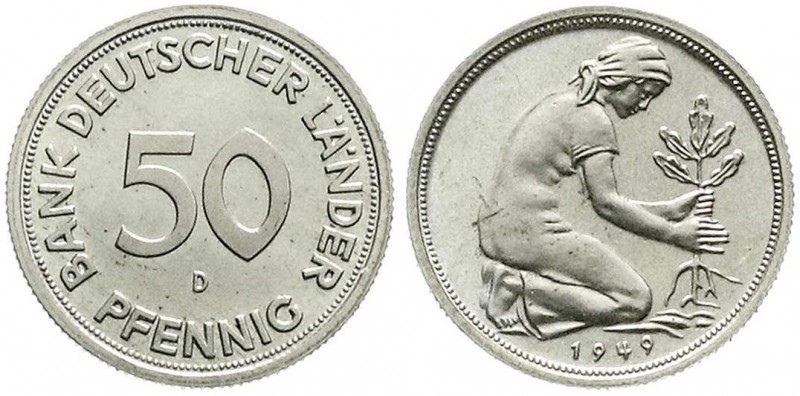 Münzen der Bundesrepublik Deutschland, Kursmünzen, 50 Pfennig, Kupfer/Nickel 194...