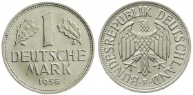 Münzen der Bundesrepublik Deutschland, Kursmünzen, 1 Deutsche Mark Kupfer/Nickel 1950-2001
1956 F. fast Stempelglanz