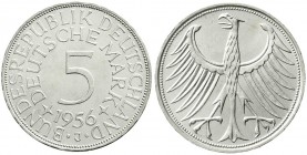 Münzen der Bundesrepublik Deutschland, Kursmünzen, 5 Deutsche Mark Silber 1951-1974
1956 J prägefrisch