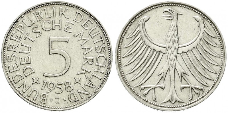 Münzen der Bundesrepublik Deutschland, Kursmünzen, 5 Deutsche Mark Silber 1951-1...