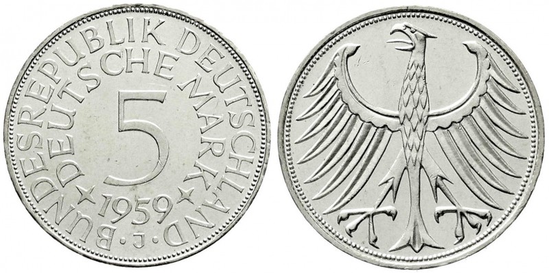 Münzen der Bundesrepublik Deutschland, Kursmünzen, 5 Deutsche Mark Silber 1951-1...