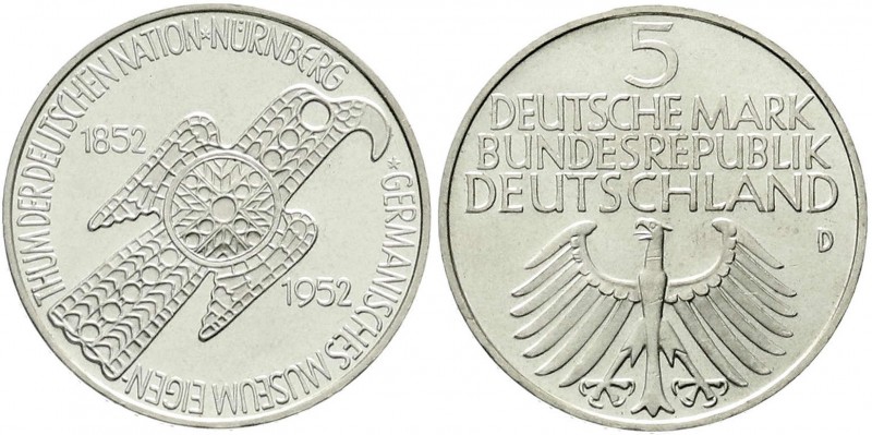 Münzen der Bundesrepublik Deutschland, Gedenkmünzen, 5 Deutsche Mark, Silber, 19...