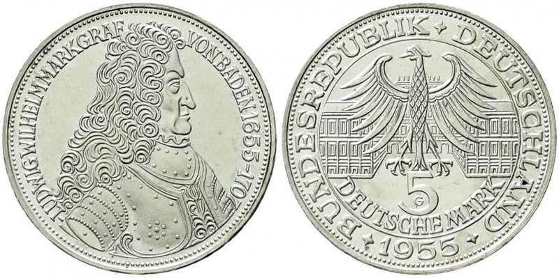 Münzen der Bundesrepublik Deutschland, Gedenkmünzen, 5 Deutsche Mark, Silber, 19...